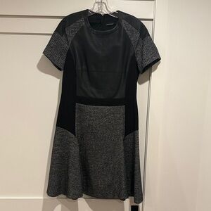 Karen Millen Black and Gray Textured Mini Dress
